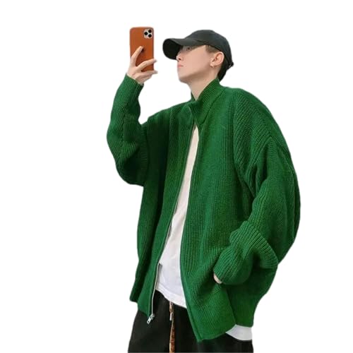 Knit Sweater Collared Cardigan Zipper Men's Clothing Zip-up Casual Korean Autumn Spring Clothes