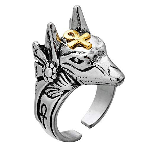 XJW rings for men Jewelry Personalized Vintage Stainless Steel Open Ring Adjustable Men's Women Statement Rings Party|Womenâ€™s Signet Ring|Men's Signet Ring| cool rings for men (Amulet Talisman)