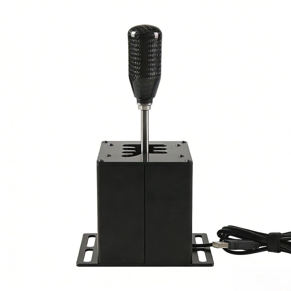 BildeeMait Palanca de cambios de carreras para Logitech G29 G27 G25 G920 para Thrustmaster T300RS, PC USB de metal con accesorio de simulación de perilla