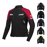 WD Motorcycle Jacket Women - Adjustable Slim Fit Biker Jacket Women Riding Gear with...