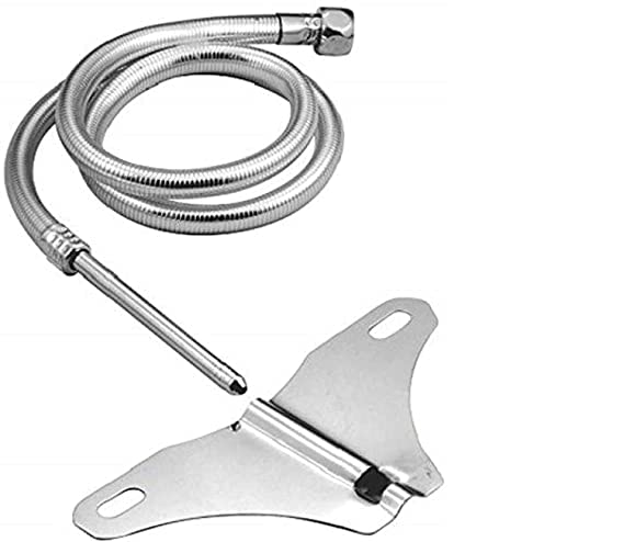 Vittooria Stainless Steel Toilet Jet or Bidet Hands-Free Spray Set with Heavy PVC Hose. 1 Mtr