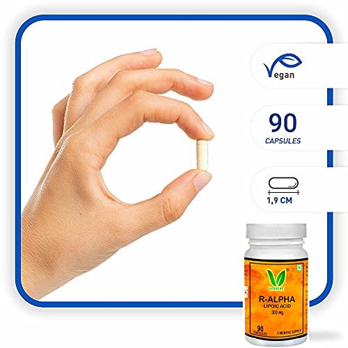 VITARUHE® R-Alpha Lipoic Acid, high Dosage, 300 Mg Per Capsule, Vegan, 3 Month Treatment, Natural Form Of Thioctic Acid, Quality Product, Bioactive dietary supplement without unnecessary additives