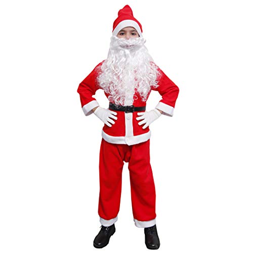 ITSMYCOSTUME Santa Claus fleece dress for Christmas in red and