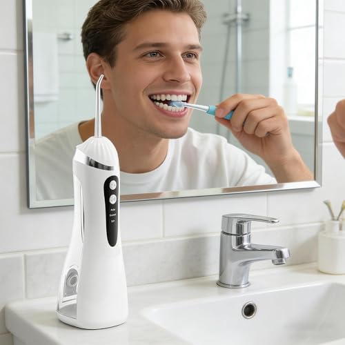 Hydropulseur portable rechargeable de 200 ml avec 3 modes de nettoyage buccal