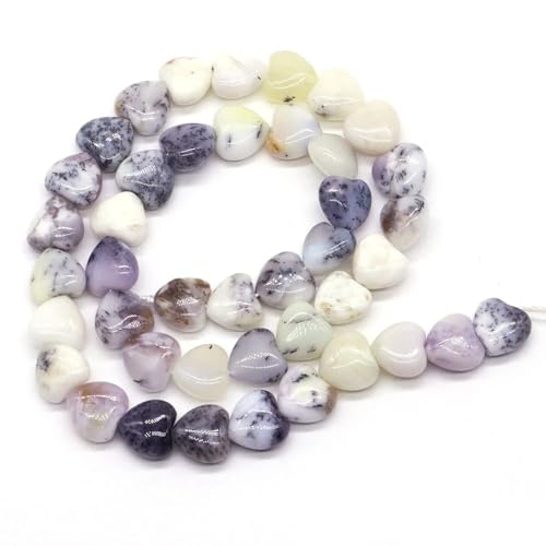 GAYEGF 10 mm große Naturstein-Perlen in Herzform, lose Perlen, Lapislazuli-Quarzstein für die Herstellung von DIY-Armbändern, Halsketten, 5 Stück, Stein