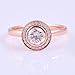 Dsnyu 14 Karat Gold Ring Band, Eternity Ring for Women Rose Gold Round with Moissanite 3ct Band Fashion Trendy Size 8