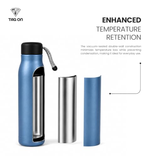 Image of 304 Stainless Steel Water Bottle 500 ml | Hot & Cold | Durable & Leak-Proof | For Office, Home, Kids, School For Women Men | 500ml water bottle | Ice Blue