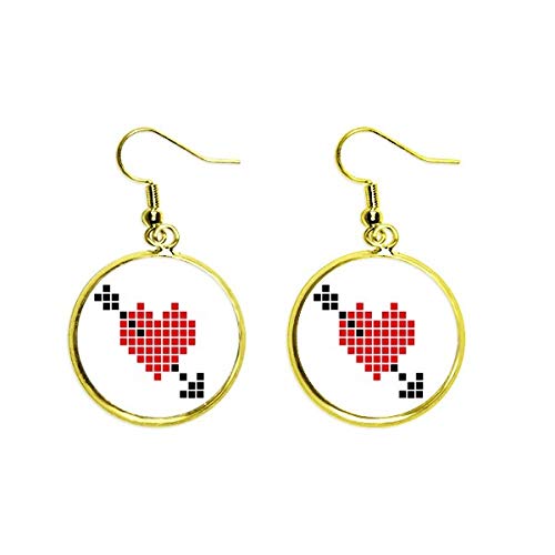 Ear Dangle Golden Drop Earring: pendientes de corazón para tus eventos nocturnos
