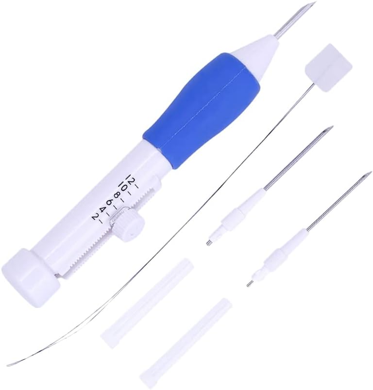 Punch Needle Embroidery Needles Sewing Threader Supplies Kit Pen Set Yarn Crochet Knitting - (Color: As Shown, Size: M)