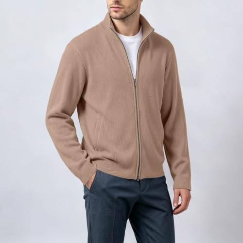 Mens Cardigan Sweaters Full Zip Up Mock Neck Dressy Men's Sweaters - image 9
