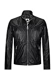 Passform: Regular MILESTONE Herren Lederjacke in schwarz aus Lammnappa Leder (as3, numeric, numeric_48, regular, regular, Schwarz)