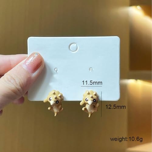 Cute Cartoon Dinosaur Bite Stud Earrings,Funny Small Animals Jacket Statement Earrings,Charming Green Halloween Personalized Earrings for Dinosaur Fans4