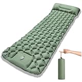 Siyecioa Colchón Hinchable Individual, Camping/Senderismo/Aventura (Verde)