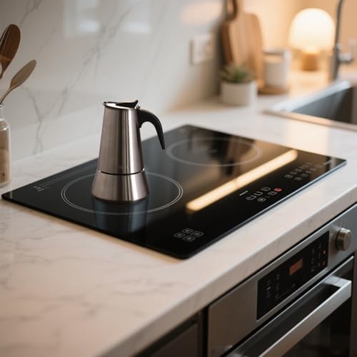 6 Cup Stovetop Espresso Maker Matte Stainless Steel Moka Pot Italian and Cuban Mocha Coffee Maker, Compatible with Gas, Electric, Ceramic, and Induction stovetops(10 fl oz/300 ml) - Thumbnail 4