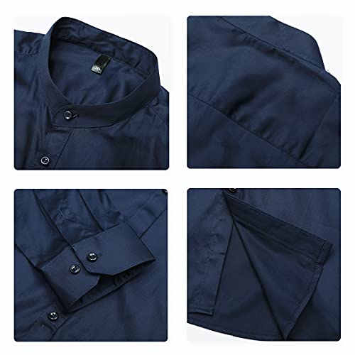 Camicia da Uomo, Colletto Alto, Slim Fit, a