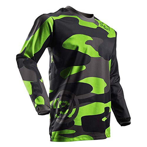 Wisdom Wolf Maillot de ciclismo de montaña para hombre, manga larga, transpirable, cómodo, suave, absorbe la humedad