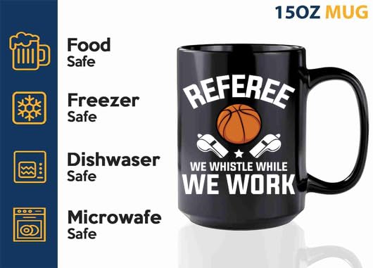 Taza de café para árbitro de baloncesto 15oz negra miniatura 4