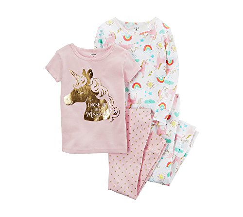 Pyjama fille Carter's 6 mois ensemble 4 pièces motif licorne avec hauts et bas assortis