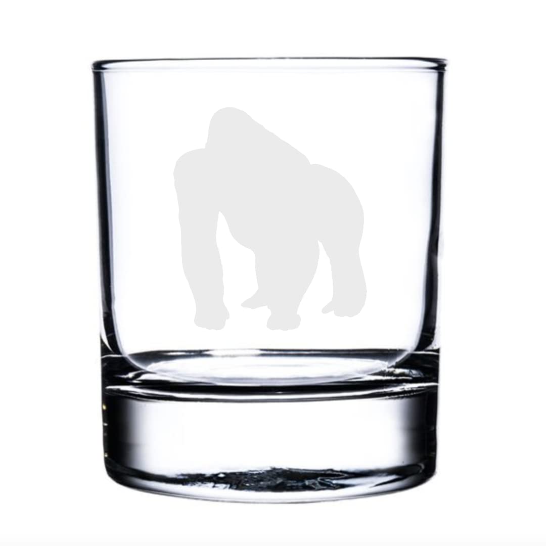Gorilla Engraved Whisky Glass, Gorilla Gift, Gorilla Glass, Gift for Women, Gift for Men