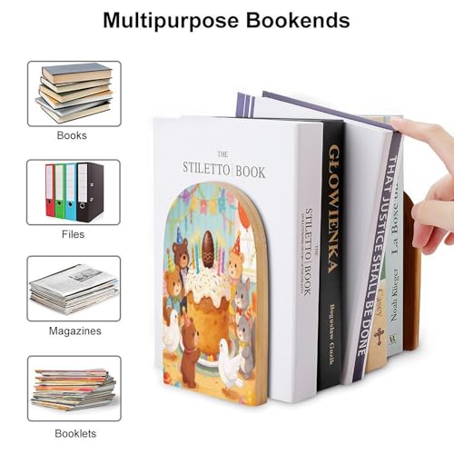 Sujetalibros de madera antideslizante para evitar caídas de libros 4