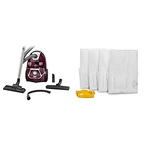 Rowenta Compact Power Morado RO3969, Aspirador Trineo con Bolsa de Alta filtración y Filtro Permanente + Wonderbag Allergy Care WB484720 Pack de 4 Bolsas para Aspirador con 1 Adaptador Reutilizable