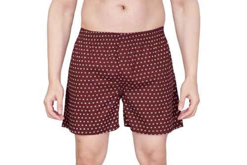 Image of Men's Cotton Printed Regular Fit Boxer Shorts | Soft & Breathable Innerwear | Comfortable Boxers | Lightweight & Stylish Nightwear