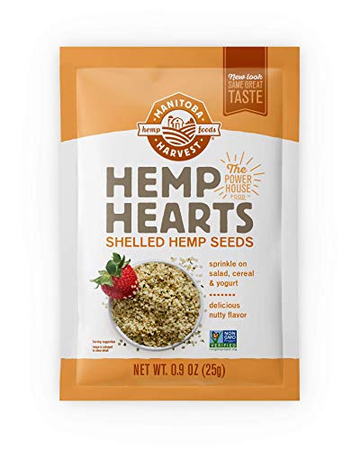 Manitoba Harvest Hemp Hearts Raw Shelled Hemp Seeds, 0.9oz (Pack of 12 Single Serve Packets); with 10g Protein & 12g Omegas per serving Manitoba Harvest Hemp Hearts Raw Shelled Hemp Seeds, 0.9oz (Pack of 12 Single Serve Packets); with 10g Protein & 12g Omegas per serving