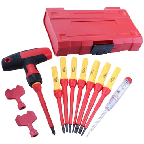 Electrician Screwdriver Set, Chrome Vanadium Steel, TPE Handle, 12X Magnetic Tip, Precision Tool Kit, Non-Slip Grip, Ergonomic Design, 15x10x5cm), Automotive & Electronics Repair
