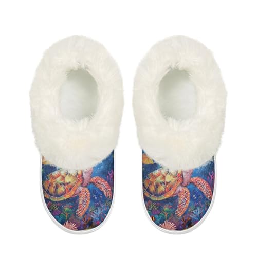 Womens Fuzzy House Slippers Warm Bedroom Shoes Non Slip Platform Comfy Fleece Slippers Indoor and Outdoor2