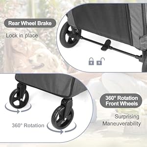 Dog-Stroller-for-Medium-Large-Dogs-Upto-120-lbs-Pet-Jogger-Wagon-Travel-Folding-Carrier-with-Adjustable-Handle-Sunroof-Rear-Brake-Security-Leash-Dark-gray - Cucciolini Doodles   Dog-Stroller-for-Medium-Large-Dogs-Upto-120-lbs-Pet-Jogger-Wagon-Travel-Folding-Carrier-with-Adjustable-Handle-Sunroof-Rear-Brake-Security-Leash-Dark-gray