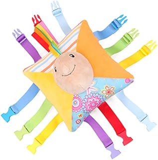 EZLink Plush Soft Travel -Toy with Buckles-Basic Life Skills Children's Plush Travel Activity Game- Children Baby Toddler Educational Learning