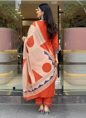 Image of ANNI Designer Women's Rayon Viscose Straight Printed Kurta with Pant & Dupatta Set | Ethnic 3-Piece Readymade Suit for Women | Elegant Festive & Office Wear Traditional Outfit
