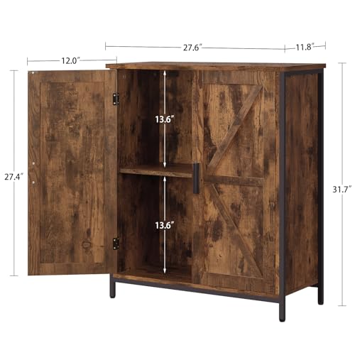 Farmhouse Storage Cabinet with Metal Frame for Living Room