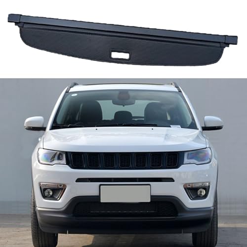 Couvercle de coffre pour Jeep Compass 2017-2024, cache-bagages noir rétractable à percer - 2