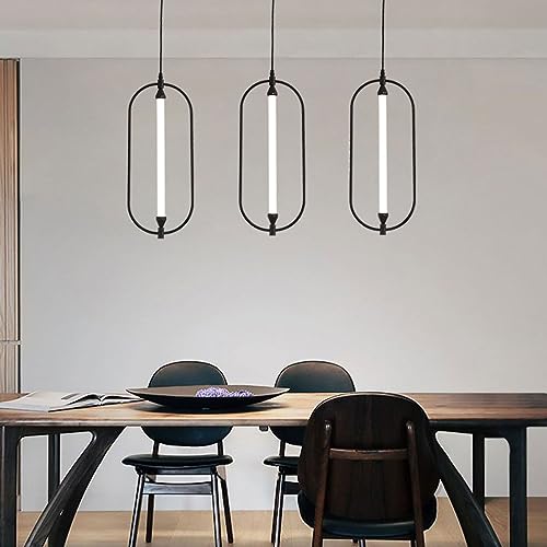 Suspension LED noire anneau lumineux design épuré luxe - 4