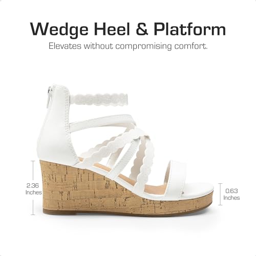 Image of DREAM PAIRS Girls Wedge Sandals Flatform Open Toe Platform Sandals Flower Wedding Party for Little Kid /Big Kid