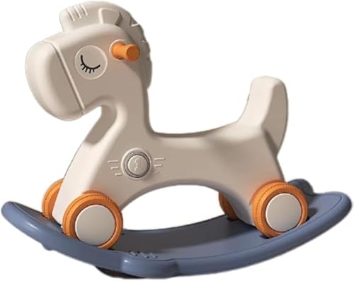 Rutexc 子供用 3in1 木馬乗り物 足蹴り車兼用押し手付き 方向転換可能 1-5 歳用 リビング・子供部屋適合 (星空灰-五合合+星球座布団+滑り止め輪)