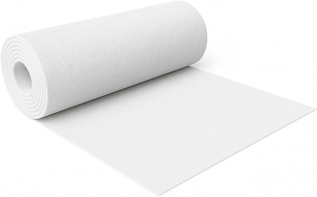 Moqueta ferial blanca de 1x10 metros para eventos y pasarelas de gran durabilidad