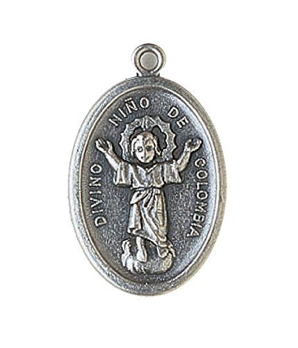 bomap Lot of 6 Religious Medals from Italy - Silver tone + Oval ring (Divino Nino)
