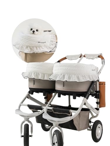 Harryspet Margaret The Lace Edition Pet Stroller Cover, Comforter, Guard - Snow White