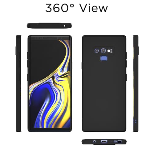 Image of Outlouders Back Cover for Samsung Galaxy Note 9 | Camera Protection | Durable Soft Matte Silicone Bumper Case (Black)