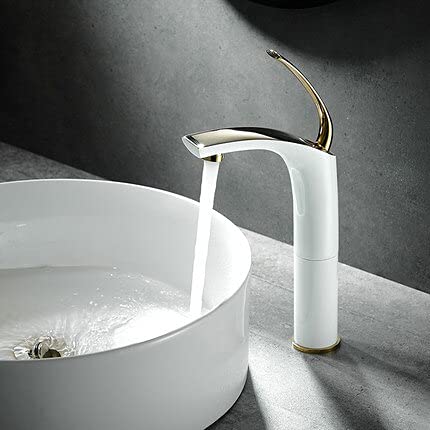 Robinet de lavabo pour vasque à poser : mitigeur eau chaude et froide élégant