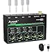 Aveek Mini Line Audio Mixer - Mezclador de Sonido de 4 Canales con Conmutación Estéreo/Mono y Funcionamiento con Poco Ruido para Submezclas de Precisión, Entrada/salida TRS de 1/4" Ideal para Micró