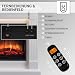 BALDERIA Elektrokamin Ladina - Elektrischer Standkamin mit 3D-Flammeneffekt, Elektro Heizung 2000W, LED-Beleuchtung, Fernbedienung, Timer & Thermostat - Weiß