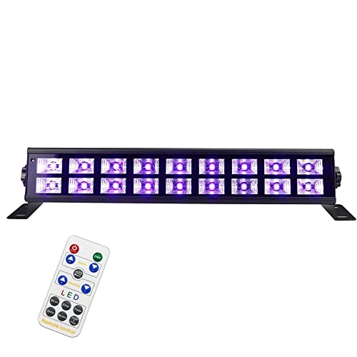 Barre d'éclairage UV 18 LED 54W Violet Stage Black pour événements et concerts