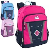 Summit Ridge 24 Pack Bulk Reflective Backpacks with Pockets, 17” Backpacks for Homeless Adults, Nonprofit (Female Colors Pack)