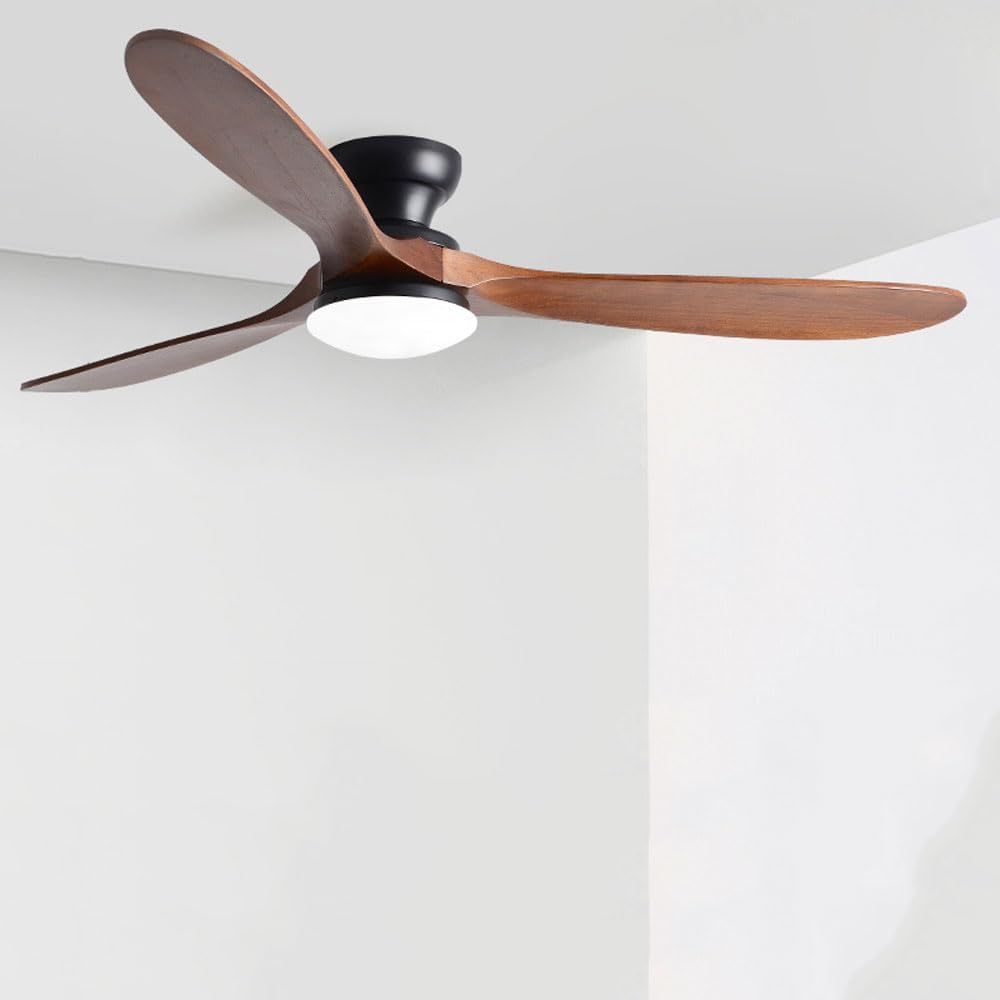 Ceiling Fans With Lights Low Profile Ceiling Fan With Light Modern Flush Mount Ceiling Fan Lights Kits Remote Control Reversible Ceiling-Mounted Fans Lights Dimmable Noiseless LED Lighting Ceiling Fan