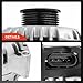 A-Premium Alternator Compatible with Chevrolet/Chevy, Cadillac, GMC, Isuzu, Olds Vehicle Models, 4.3L 5.0L 5.7L 6.5L 7.4L, 12V 105A Clockwise 6-Groove Pulley, Replace# 8206N, 8206, 10463651, 10480167