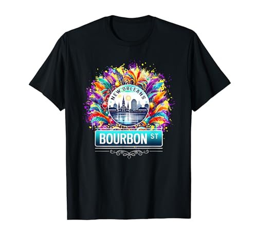 Classy New Orleans Bourbon Street Cool Fun NOLA Mardi Gras T-Shirt