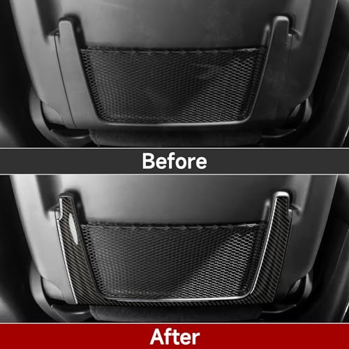 Image of Car Seat Back Storage Decor Frame Decals for 2011-2024 Dodge Durango / 2011-2021 Jeep Grand Cherokee WK2 Accessories Carbon Fiber Stickers
